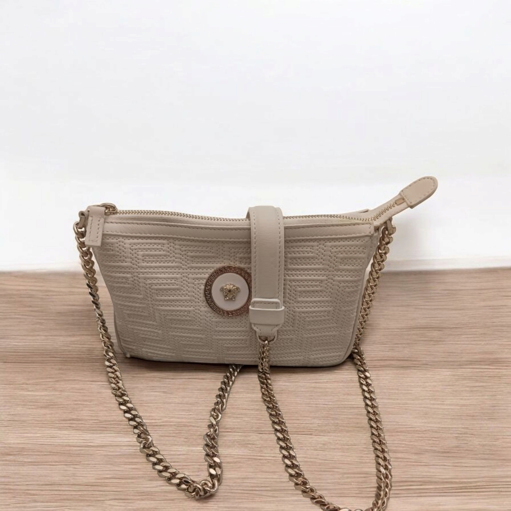 Versace Medusa Leather Crossbody White Crossbody Bags Original dust & box
